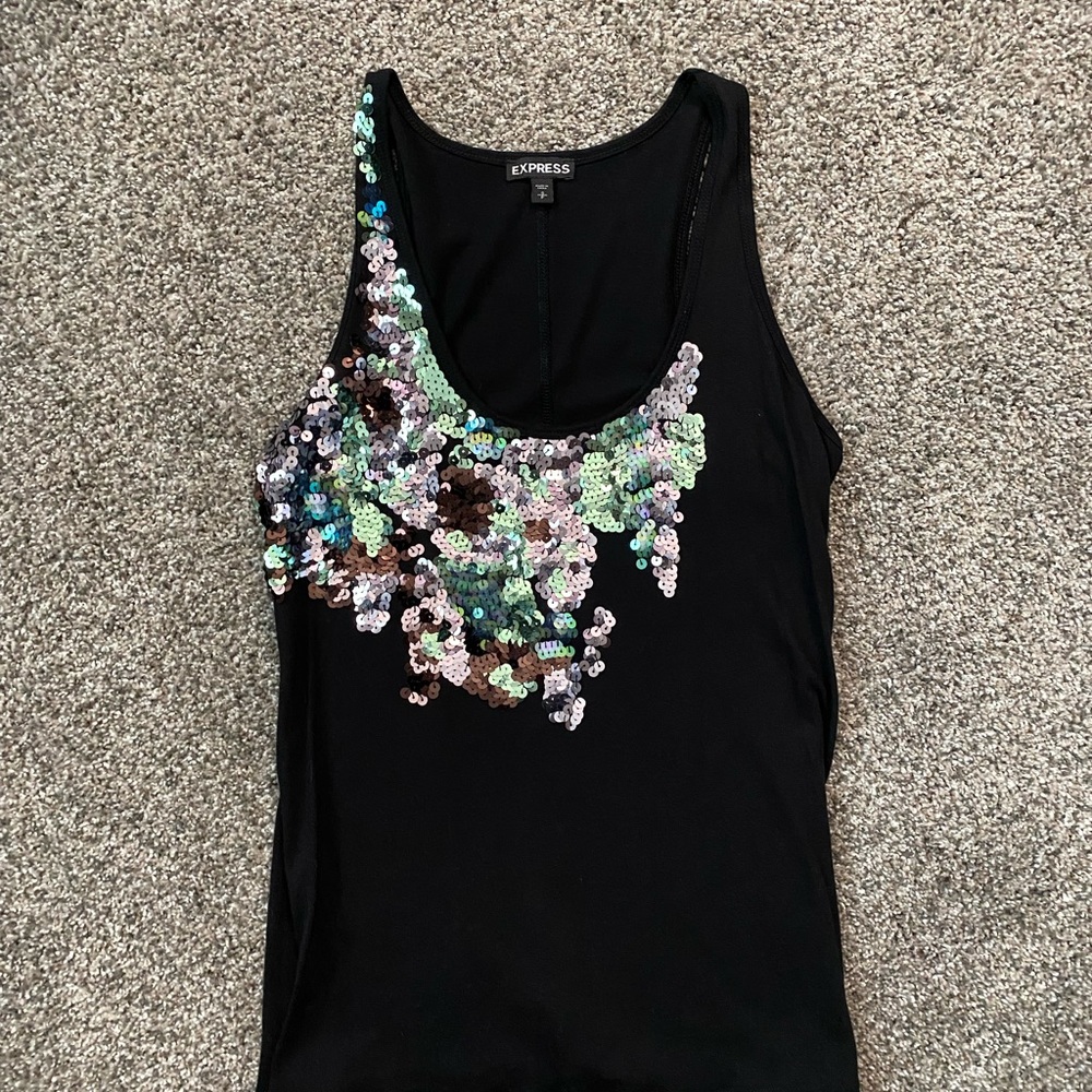 Express sequined tank top